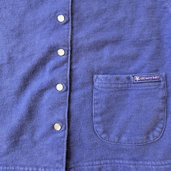 Vintage Y2K Old Navy blue floral cotton pants and cardigan matching 2-piece set - Picture 8 of 10